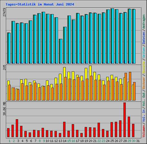 Tages-Statistik im Monat Juni 2024